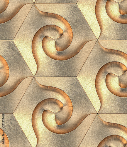 tapeta-3d-o-zlotym-ksztalcie-spirali