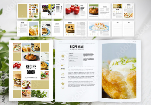 Recipe Book Layout With Tan Accents Buy This Stock Template And Explore Similar Templates At Adobe Stock Adobe Stock