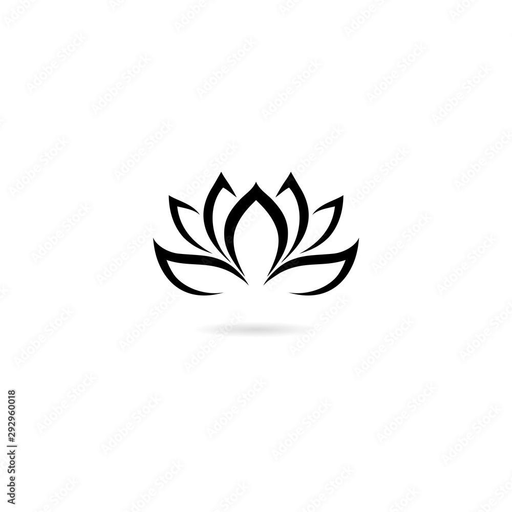 Lotus icon isolated on white background - obrazy, fototapety, plakaty 