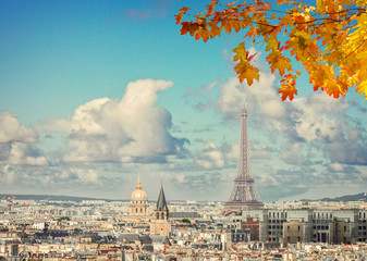 Canvas Print - skyline of Paris with eiffel tower