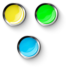 Wall Mural - Colored buttons with metallic elements, vector design