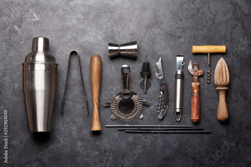 Cuadros en Lienzo Cocktail utensils. Set of bar tools
