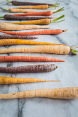 Rainbow Colored Carrots with Tops