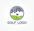 golf flag tournament logo template
