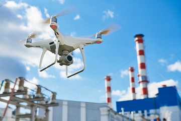 drone service. power electrical station inspection