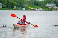 Pink Hair Girl In Kayak