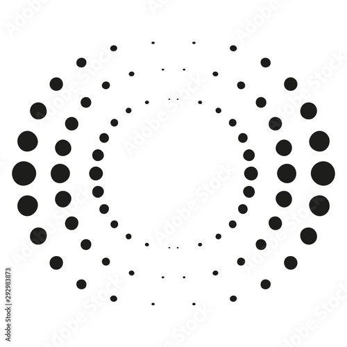 halftone circle icon. vector illustration