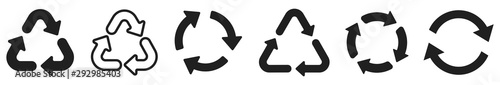 Fotomural Recycling icon set. Vector illustration