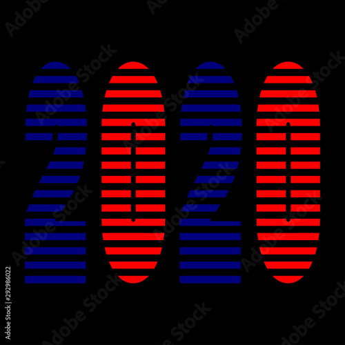 Happy new year 2020 text design. Vector illustration.