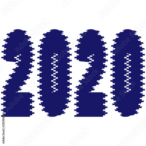Happy new year 2020 text design. Vector illustration.