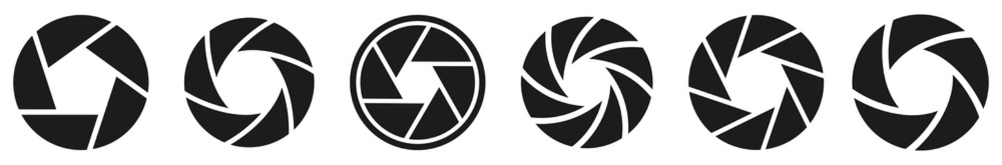 Wall Mural - camera shutter icons set. vector illustration