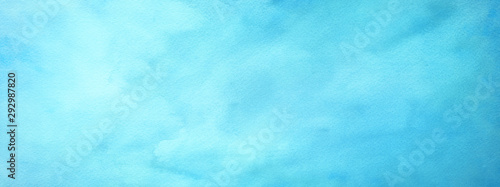 blue green and white watercolor background with abstract cloudy sky concept w...