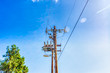 power pole on background of blue sky