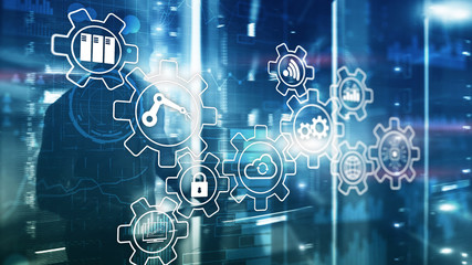 Sticker - technology innovation and process automation. smart industry 4.0.