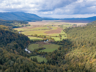 Poster - Lake Cerknica (Slovene: Cerknisko Jezero, Cerkniško jezero ) is an intermittent lake on Cerknica Polje ( Cerknisko Polje ) an biggest karst phenomena in  Slovenia.