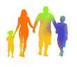 © Мария Неноглядова - Set of different multi-colored silhouettes of a friendly family. Vector illustration