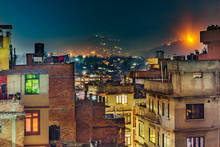 Kathmandu, Nepal. Kathmandu In Night, Long Exposure Photography.