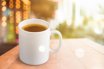 Wall Mural - White ceramic coffee mug. Isolated on a white