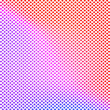 Pink And Red Gradient Abstract Circles In Diagonal Straight Rows On White Background. Print. Colorful Symmetrical Dots, Beautiful Pattern.
