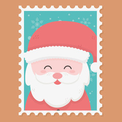 Sticker - santa claus celebration happy christmas stamp