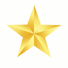 Wall Mural - gold star isolated on white background.