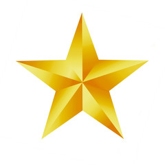 Wall Mural - gold star isolated on white background.