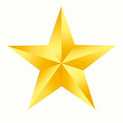 Wall Mural - gold star isolated on white background.