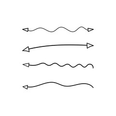 Wall Mural - Hand drawn arrow collection vector illustration isolated on white background.