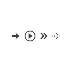 Wall Mural - arrow vector button icon set black color on white background. isolated interface line symbol for app