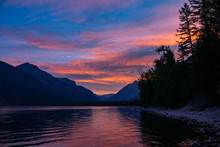 Beautiful Sunrise Of The Lake Mcdonald