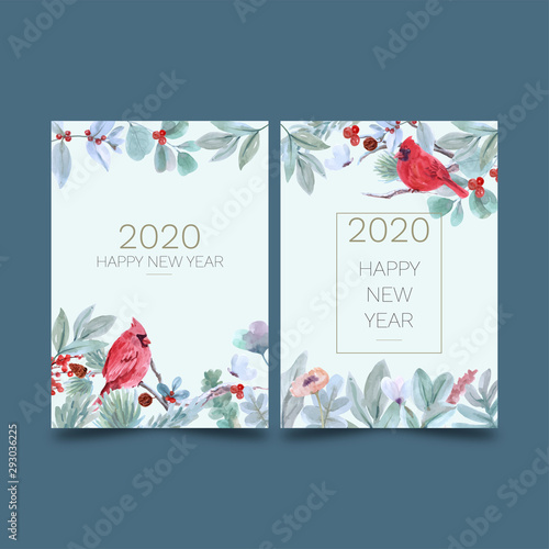 vectors, set postcard for background new year design