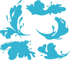 blue water form in different variations