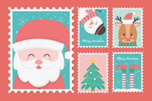 Collection Celebration Happy Christmas Stamps