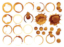 Collection Vector Stains Of Coffee For Grunge Design