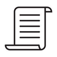 document, paper, blank web thin line icon on white background; minimalistic office