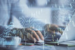 © peshkova - Double exposure of forex graph with man working on computer on background. Concept of market analysis.