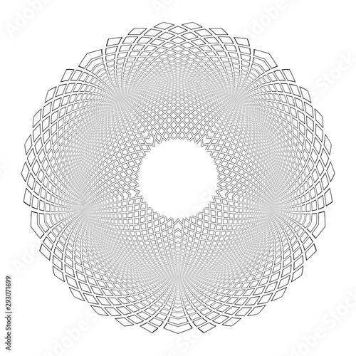 Abstract op art design element. 3D illusion.