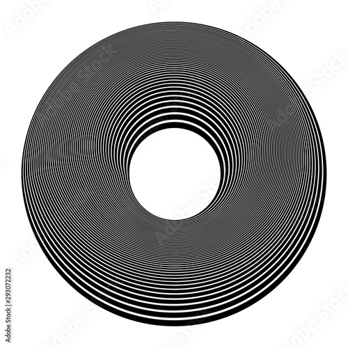 Circle design element. Geometric op art pattern. Lines texture.
