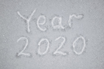 Wall Mural - inscription text 2020 year in the snow