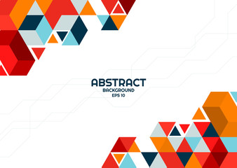 Wall Mural - abstrat geometric background modern shape design colorful style with line digital