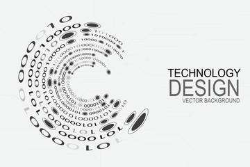 Binary code circle, Cyber security concept, future technology Illustration,Digital Abstract technology background, futuristic background, cyberspace Concept. Vector background