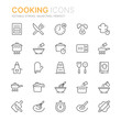 Collection of cooking related line icons. 48x48 Pixel Perfect. Editable stroke