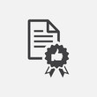 document thumb up approved icon design template, approval file icon, document logo icon, approval file design, vector illustration