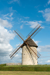 Sticker - vertical view of the historic windmill Moulin de Pierre in Hauville in Normandy