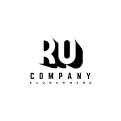 RO Letter Initial Logo Design in shadow shape design concept.
