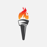 Fototapeta  - torch icon logo vector illustration, torch design vector