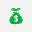 money bag flat icon design, money bag icon design illustration, earning icon
