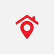 house pin map icon vector, pin map logo, location icon