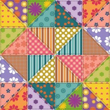 Patchwork Background With Different Patterns	