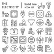 © sabuhinovruzov - Electricity line icon set, power symbols collection, vector sketches, logo illustrations, electrician energy signs linear pictograms package isolated on white background, eps 10.